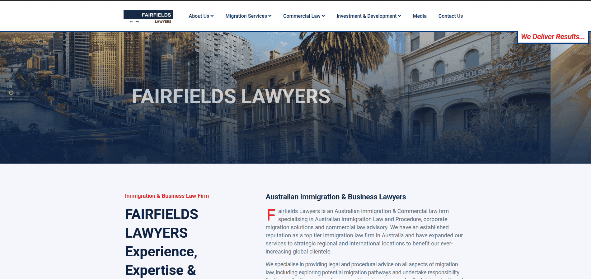 Fairfields Lawyers - Legal services website